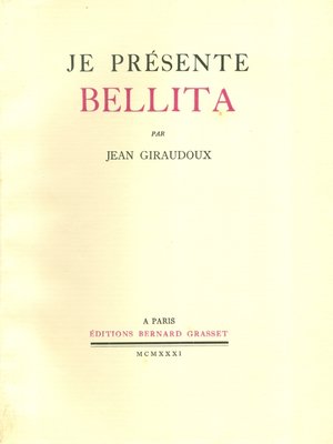 cover image of Je présente Bellita